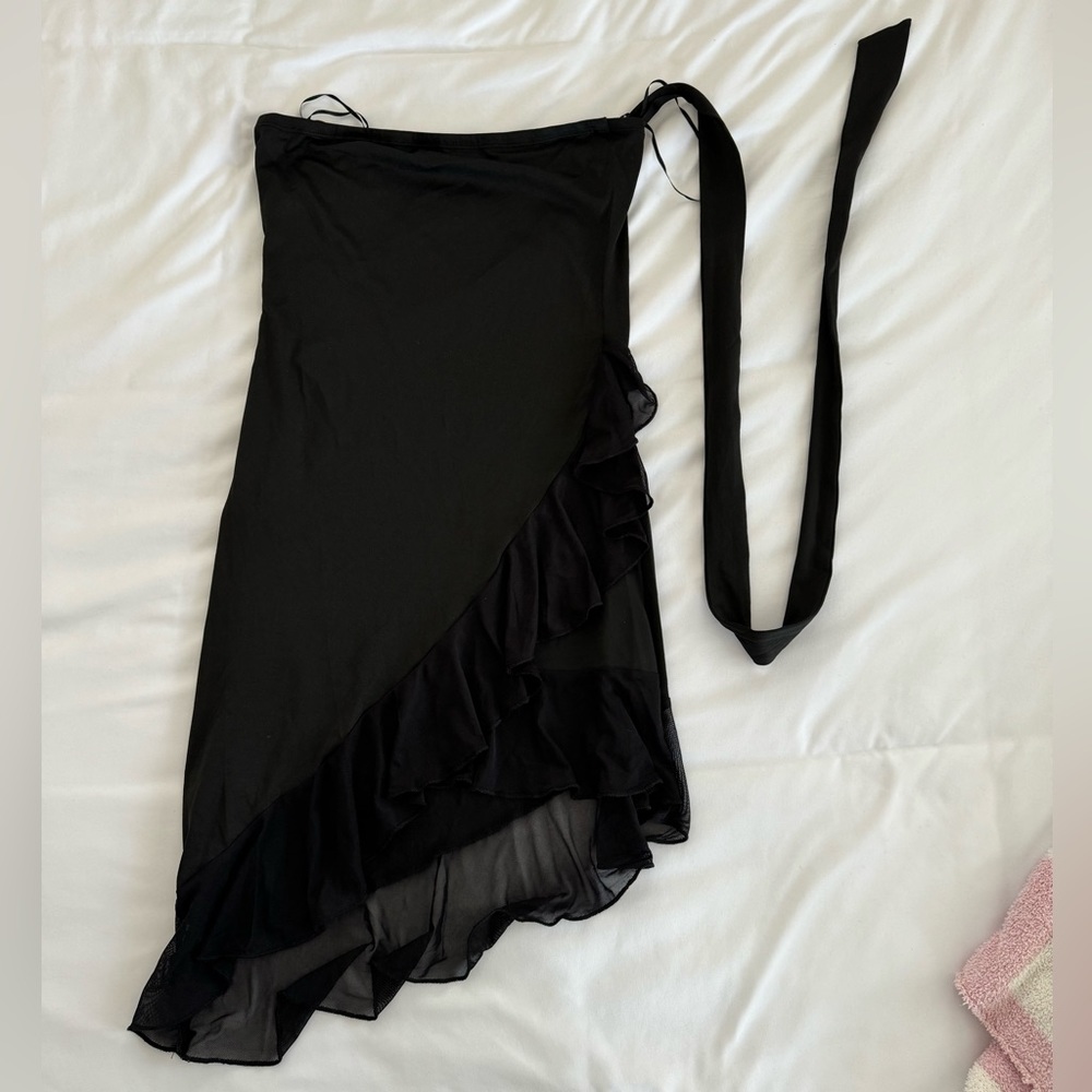 Black dress with tie around strap
